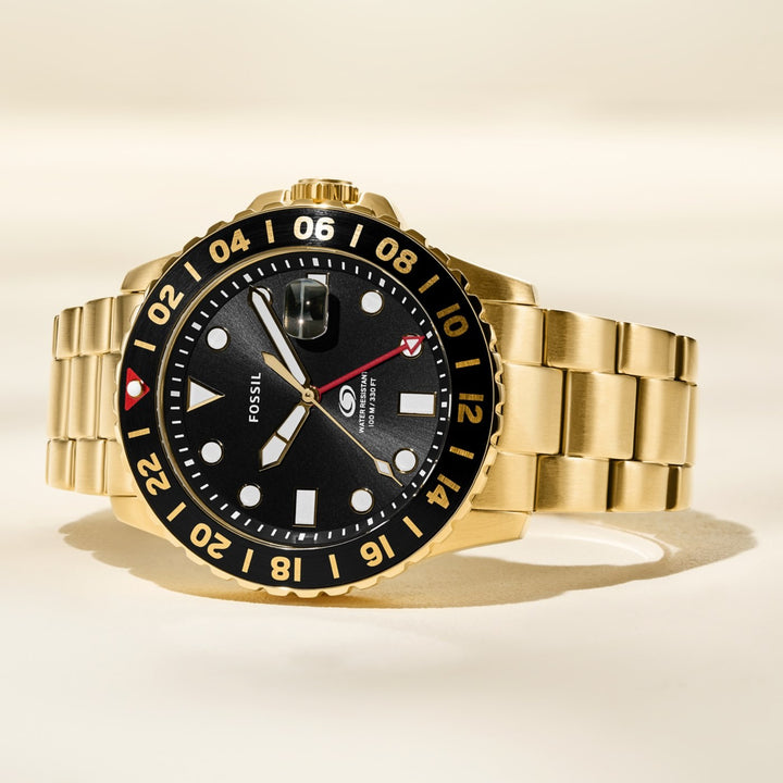 Fossil Blue GMT Gold-Tone — pamja 6 | Shkreli Watches