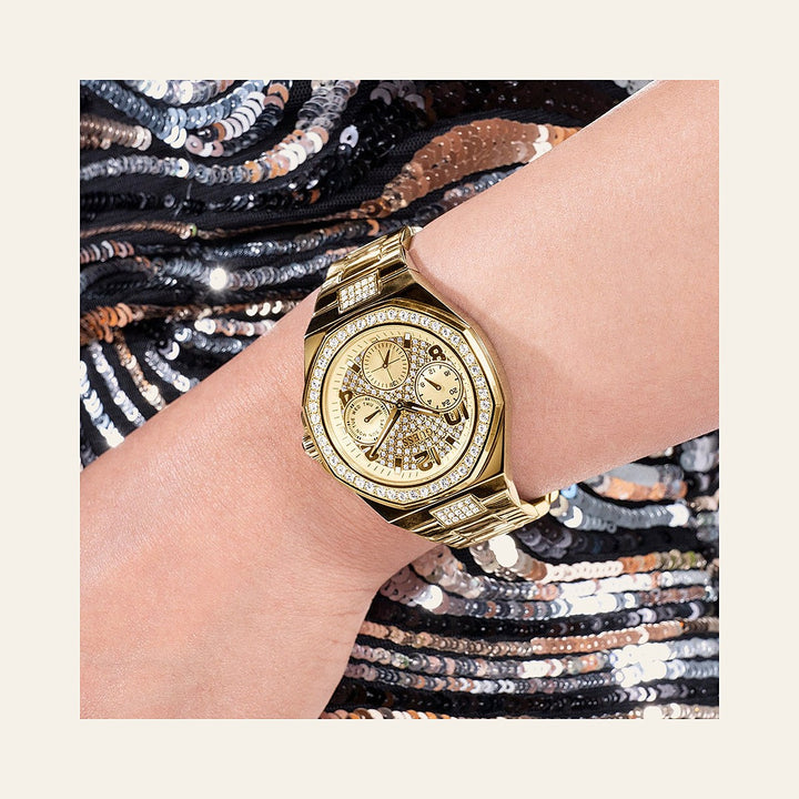 Guess Gold Tone Multi-function