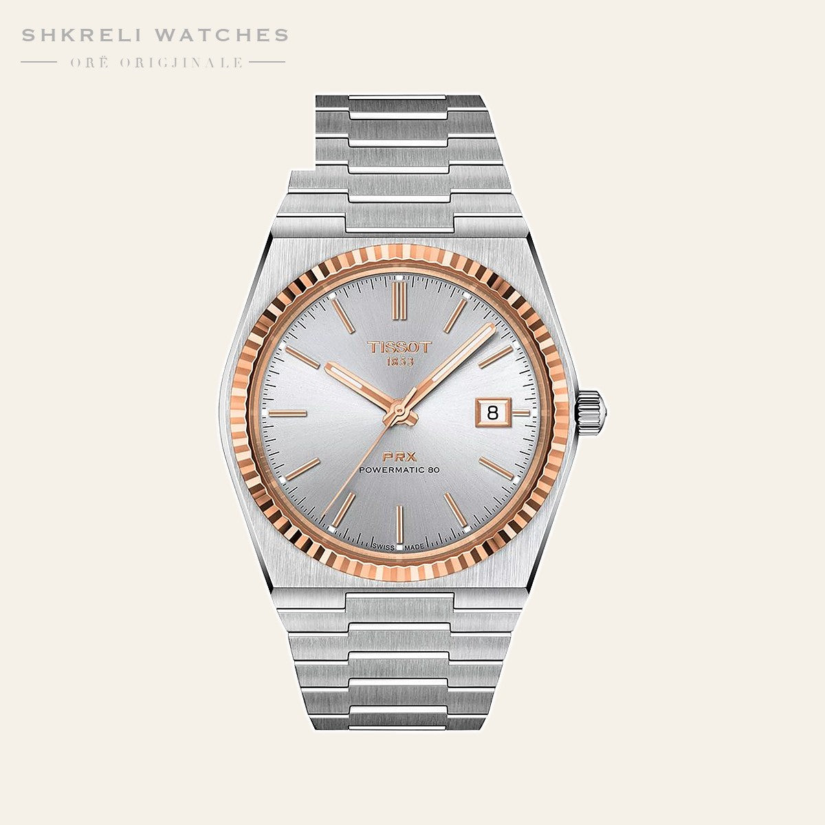 Tissot PRX Powermatic 80 Steel & Gold Bezel 40mm — pamja 3 | Shkreli Watches