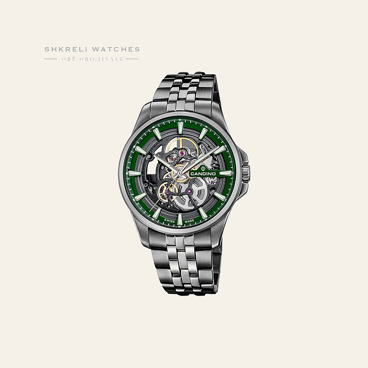 Candino Swiss Black Automatic Stainless Steel — pamja 2 | Shkreli Watches