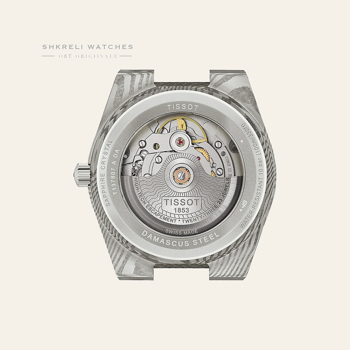 Tissot PRX Damascus Steel — pamja 2 | Shkreli Watches