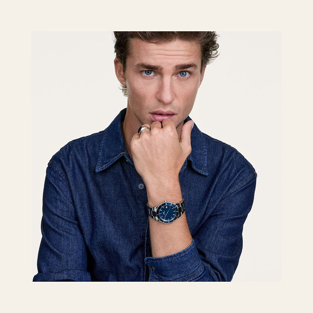 Daniel Wellington Iconic Paradigma Link Blue Enamel Silver