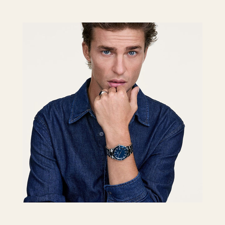 Daniel Wellington Iconic Paradigma Link Blue Enamel Silver
