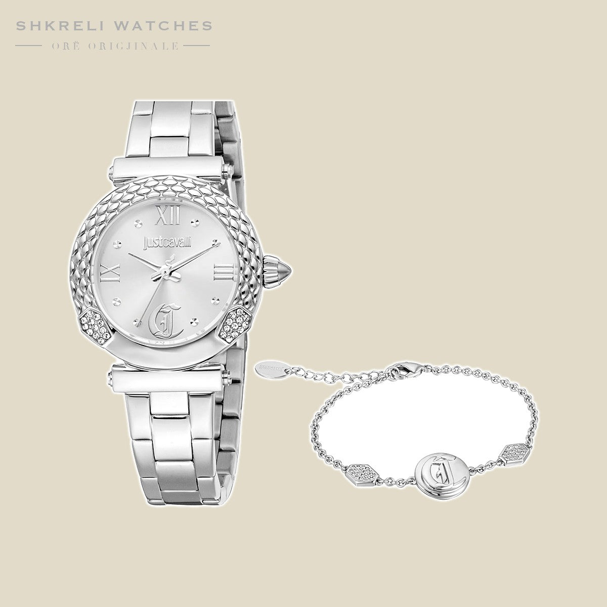 Just Cavalli Klasike për Femra — Argjendi — Just Cavalli | Shkreli Watches
