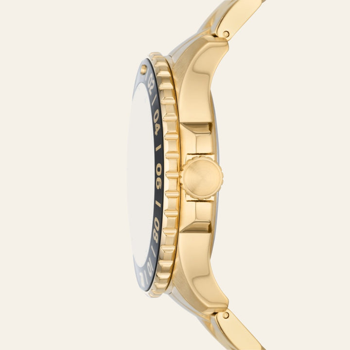 Fossil Blue GMT Gold-Tone