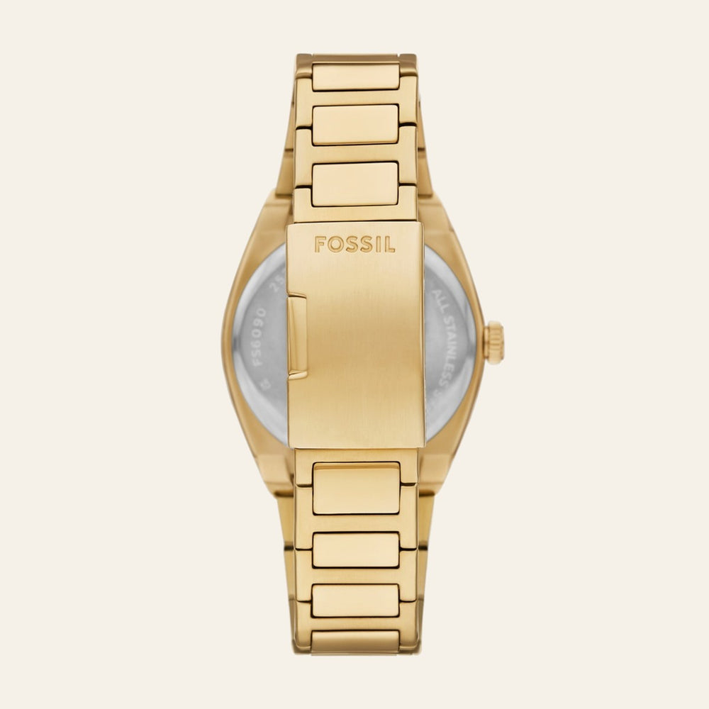 Fossil Everett Three-Hand Date Gold-Tone