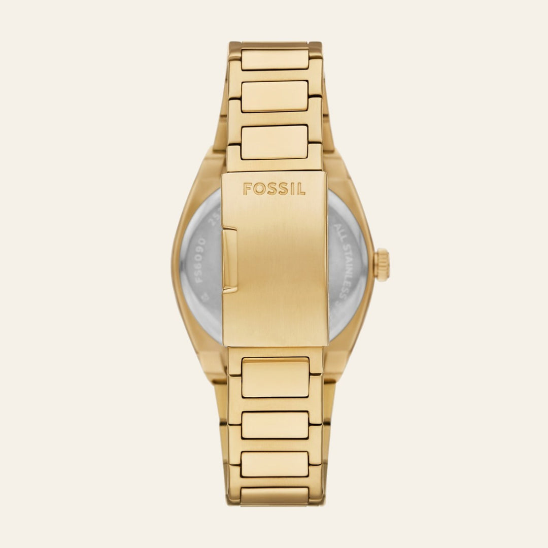 Fossil Everett Three-Hand Date Gold-Tone