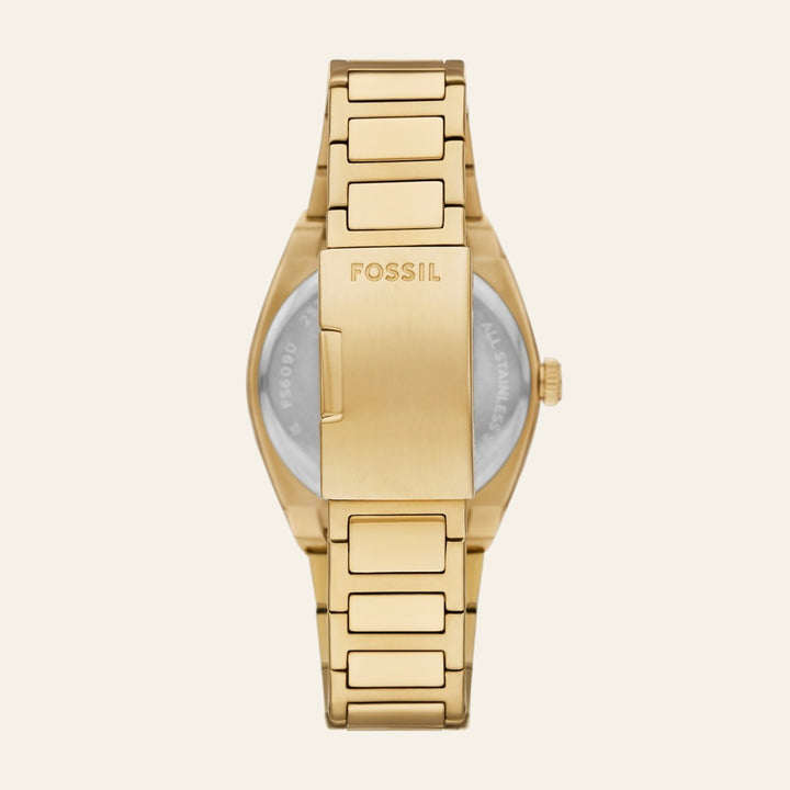 Fossil Everett Three-Hand Date Gold-Tone