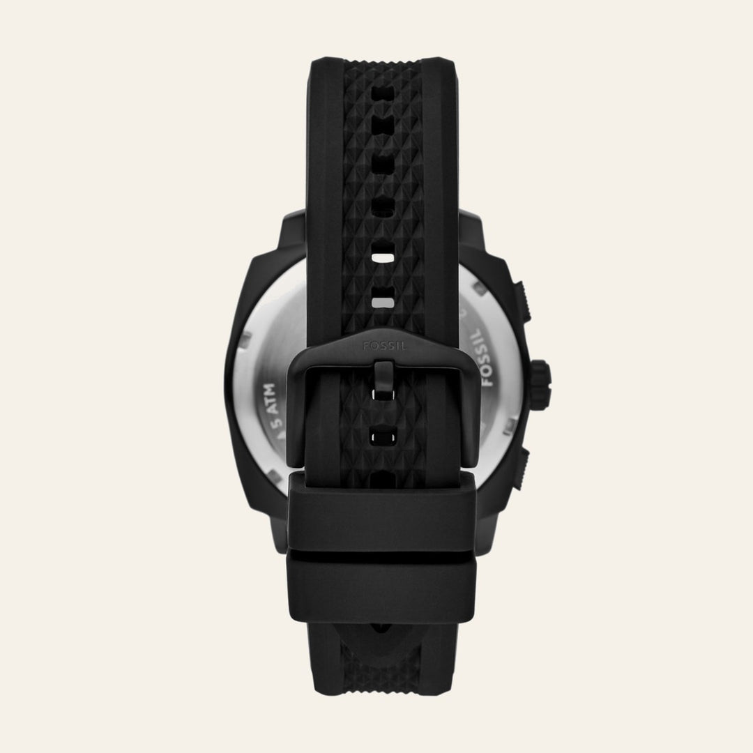 Fossil Machine Chronograph Black Silicone