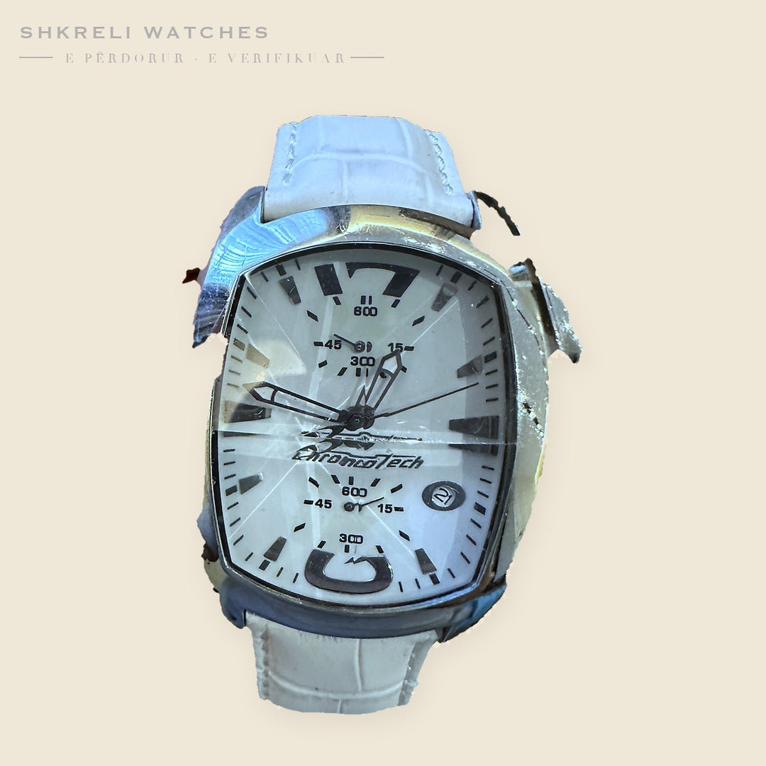 Chronotech Prisma 7895M — Kronograf, Rrip i Bardhë — Shkreli Watches (e përdorur), pamja 1